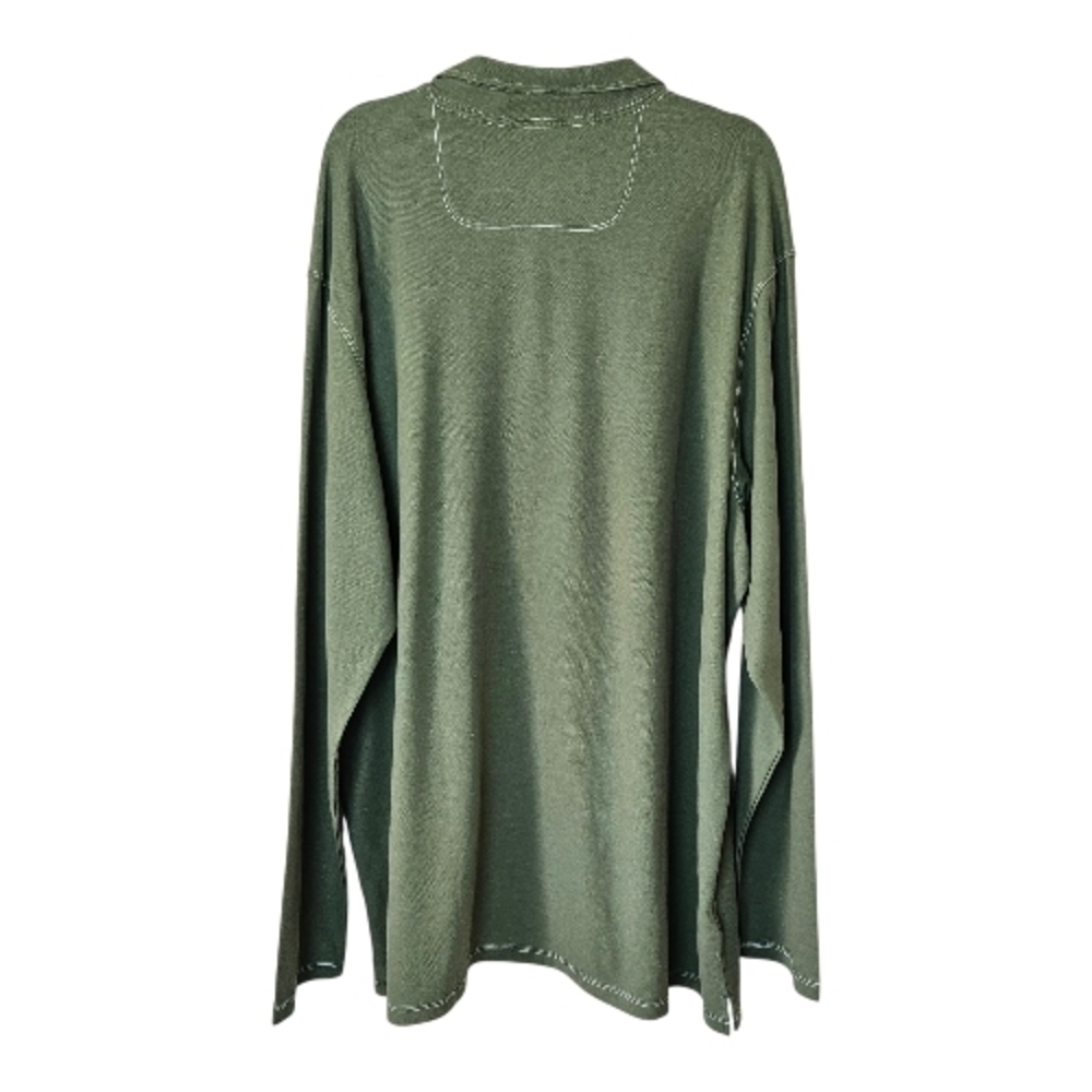 Tommy Bahama Island Zone Tropicool Pique Spectator Green Long Sleeve Polo 2XLT - Picture 2 of 9